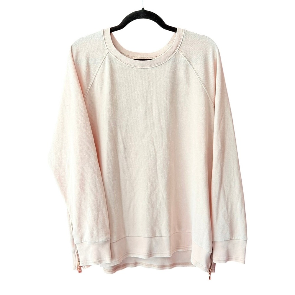 American Eagle Outfitters Womens XL Peach Pink Side Zip Crewneck Sweatshirt‎